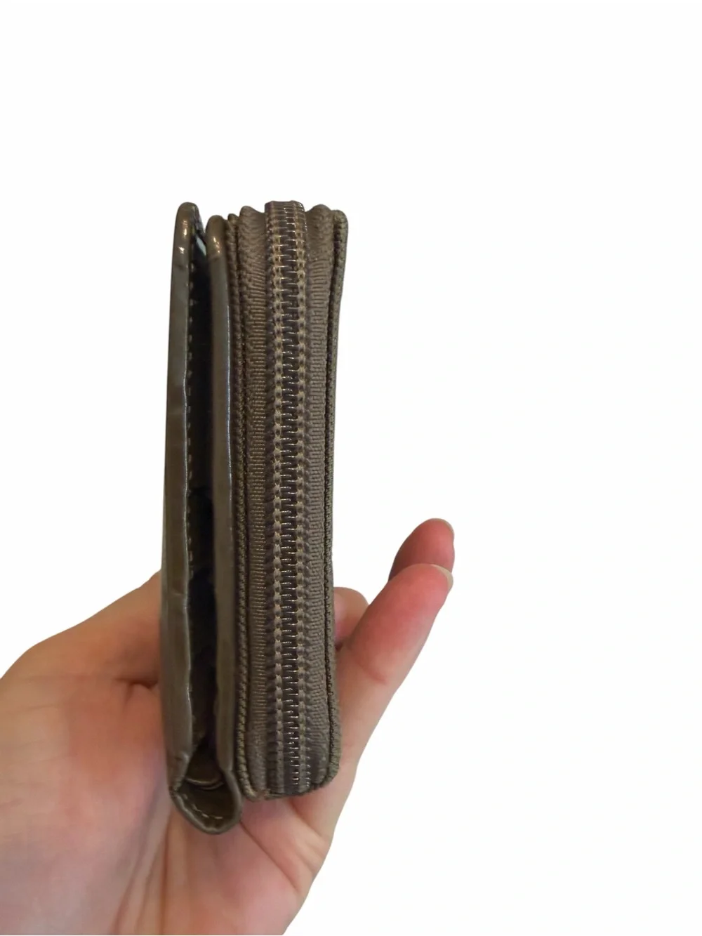 Vintage Gucci Techical Canvas Zip Around Brown Wallet